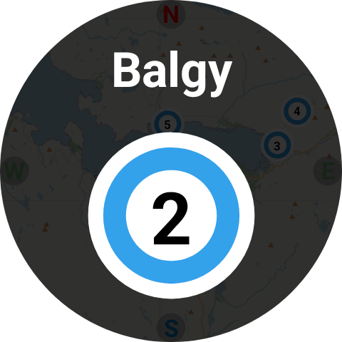 Choosing waypoint 2, named Balgy, on the map